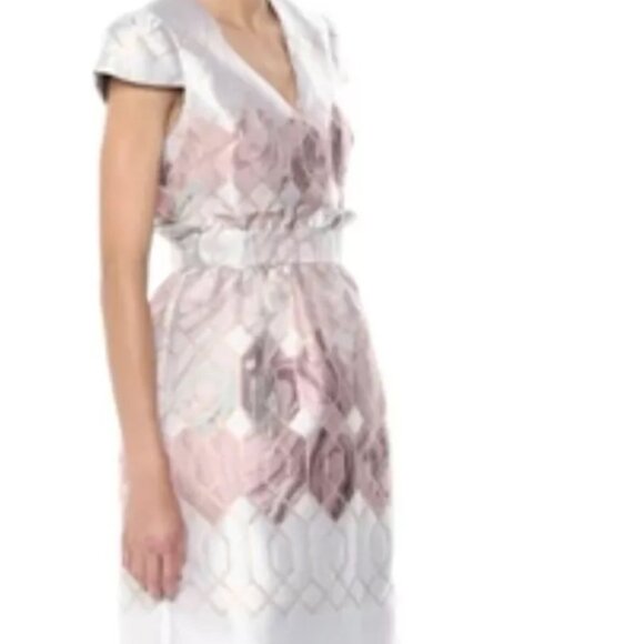 COPY - TED BAKER LONDON Ingrida Jacquard Dress Mid Rose Gold TB 4 sz - Picture 4 of 8